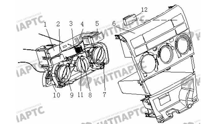 Панель управления кондиционером BYD F3 (F3R)